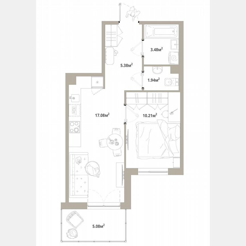 1-к. квартира, 39,6 м², 6/12 эт.