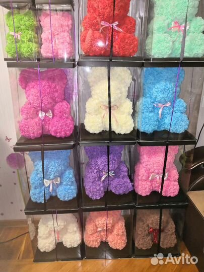 Мишка из роз, мишка из цветов. В наличии