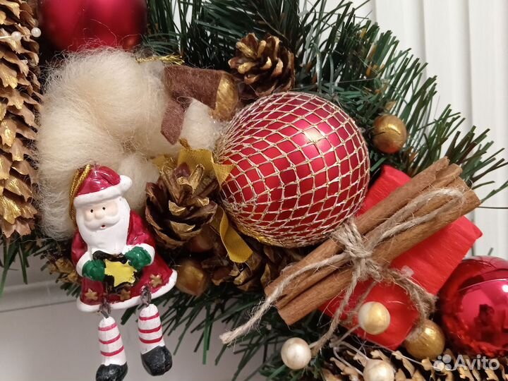 Новогоднее украшение на дверь