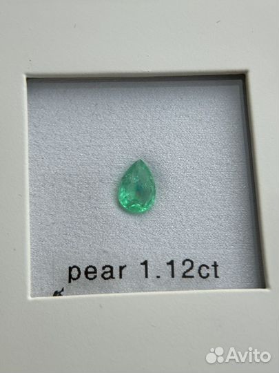 Изумруд природный в огранке груша 1,12ct