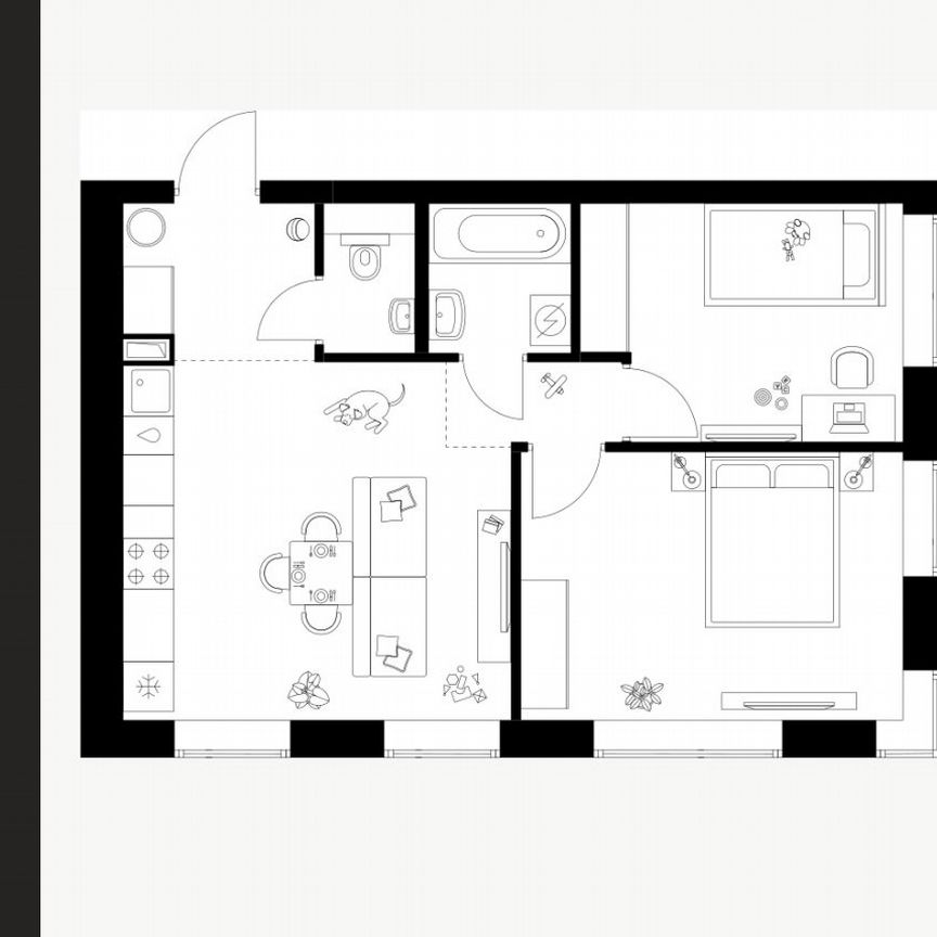 2-к. квартира, 52,4 м², 34/62 эт.