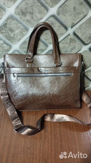 Мужская кожаная сумка через плечо новая