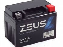 Аккумулятор для мото zeus AGM 4 Ач о.п YTX4L-BS