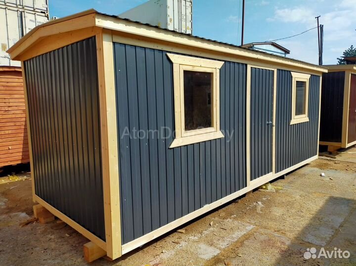 Вагончик бытовка строительная с установкой