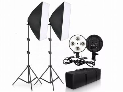 Софтбокс на 4 лампы + стойка + голова новые