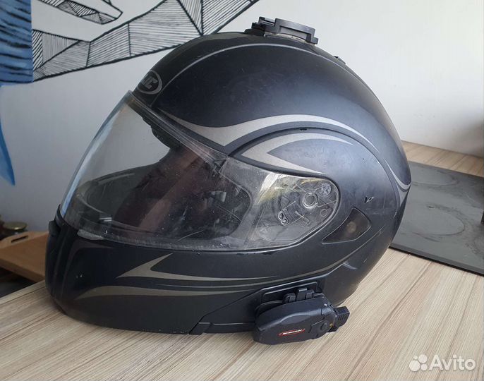 Шлем модуляр HJC BT MAX xxl 64 размер с гарнитурой