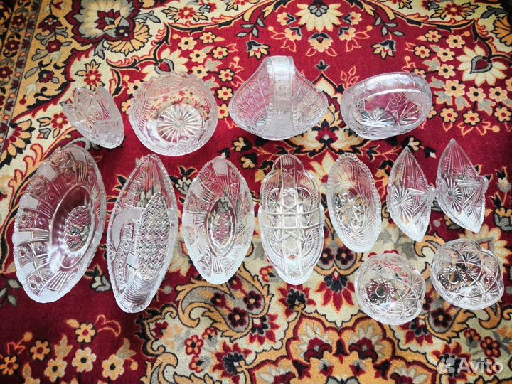 Хрустальные ладьи, салатницы