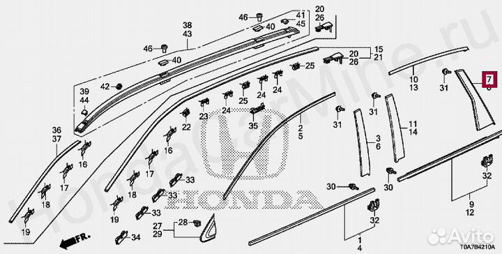 Накладка задней правой двери Honda CR-V 4
