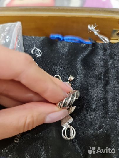 Кольцо 925 пробы,кулон и серьги женские