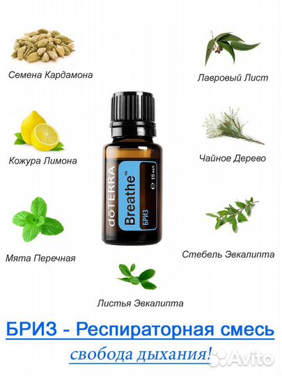 Дотерра Breathe Респираторная смесь масел бриз