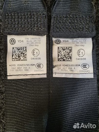 Ремень безопасности airbag Фольксваген Тигуан