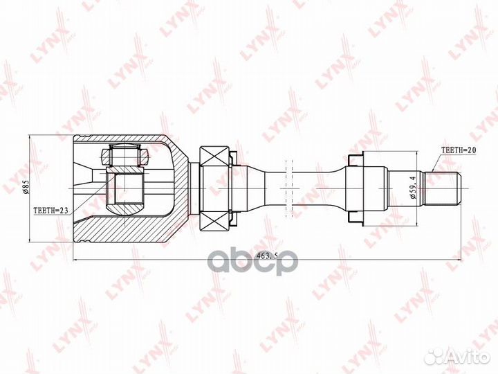 Шрус внутренний подходит для toyota Corona 93-9
