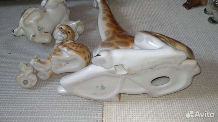 Статуэтки лфз тигр слон жираф лиса собака бычок