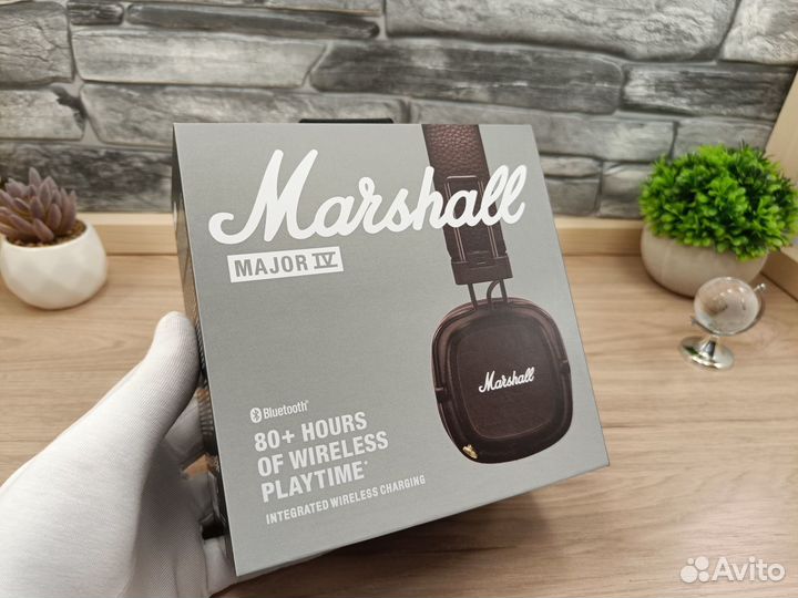 Наушники Marshall major 4 коричневые premium