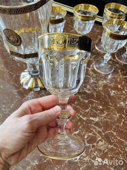 Хрустальные бокалы с 2 Графинами на 12 персон