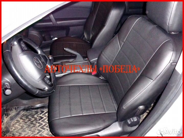 Чехлы Mazda 6 GH из экокожи чёрные Классика