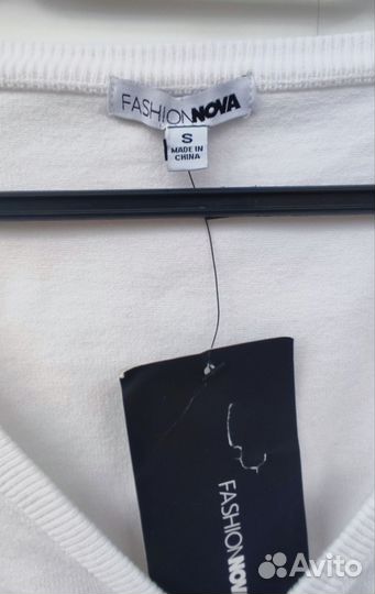 Топ белый новый fashion nova. S