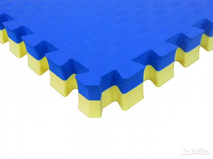 Татами желто-синий 100х100х4см 40 шор