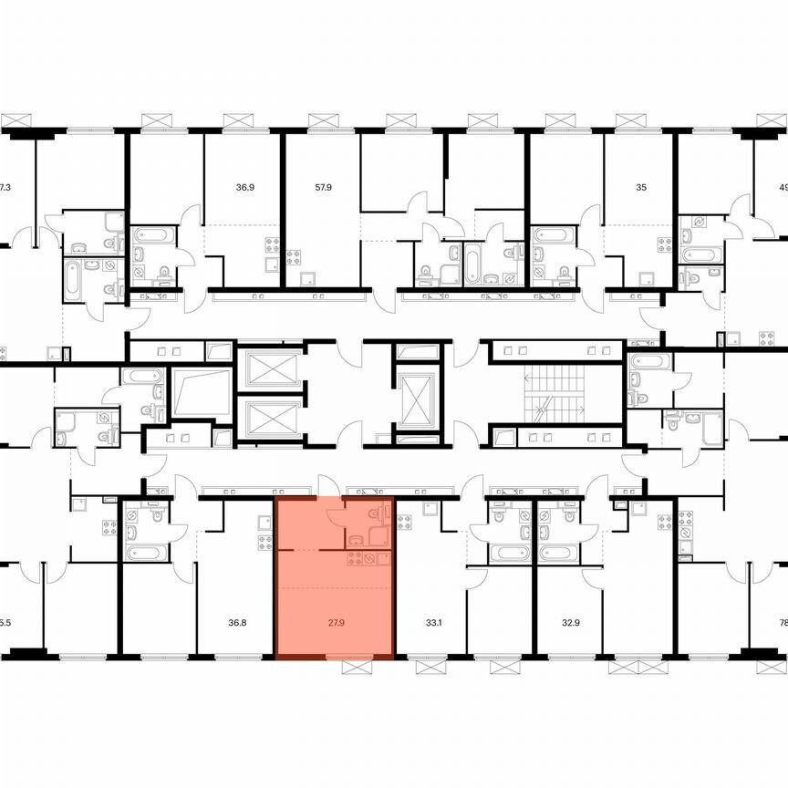 Квартира-студия, 27,9 м², 24/24 эт.