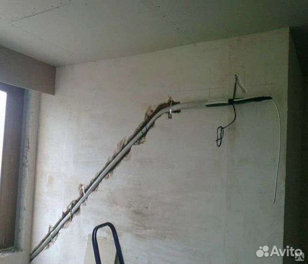 Установка кондиционеров, закладка трассы