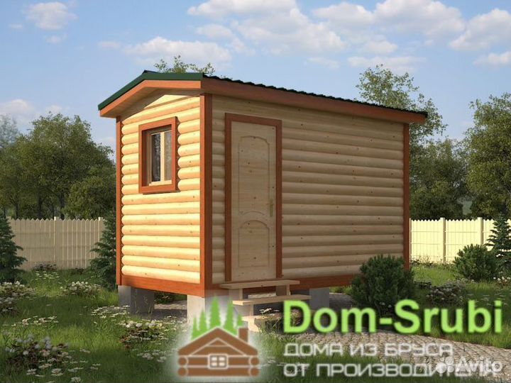 Жиздра. Мобильная баня из бруса бм-2 (2.30х4)