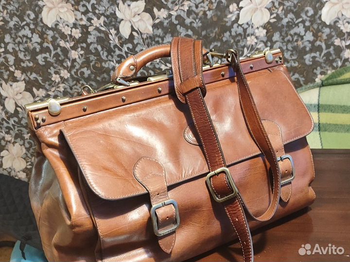 Сумка натуральная кожа коричневая мужская