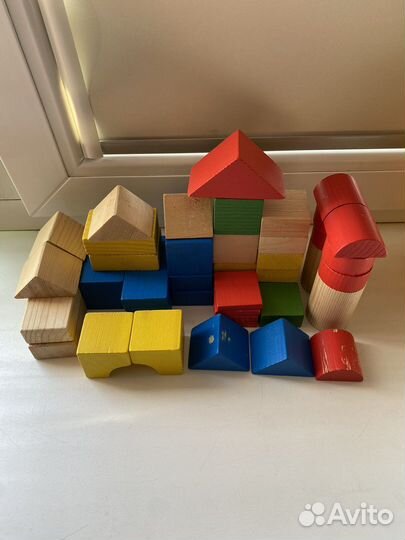 Деревянный конструктор Кубики 
