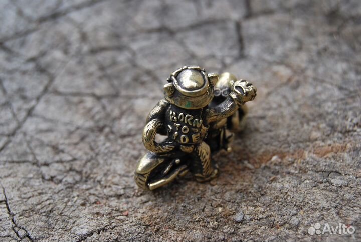 Фигурка Кот Байкер бронза ручная работа