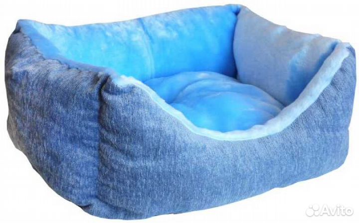 75023 лежанка пухлик мебельная ткань+мех №3 49*36*