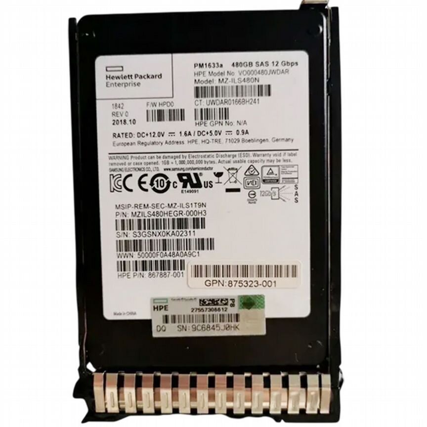 [817047-001] Жесткий Диск Hp 480gb Sas 2,5" Ssd 817047-001