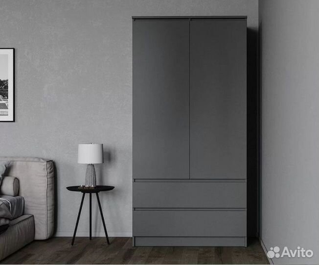 Шкаф для одежды в детскую белый графит 180*90*50