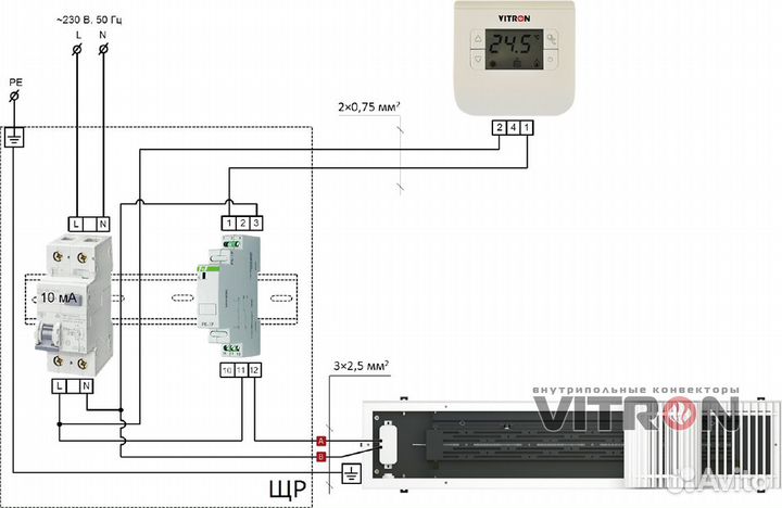 Конвектор электрический Витрон без вентилятора