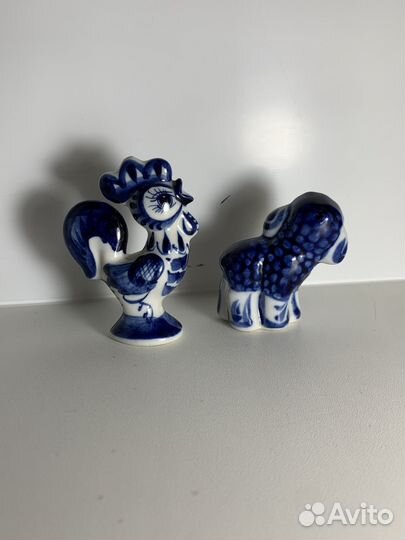 Керамические фигурки. Петушок и барашек