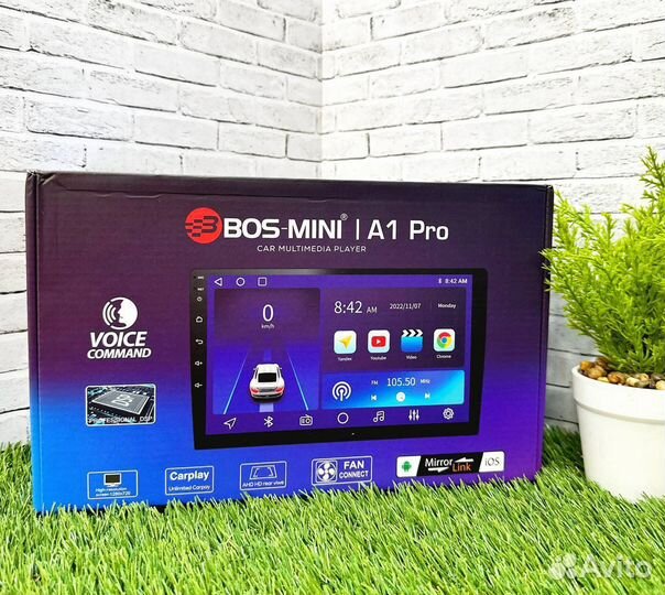 Магнитола android 9 дюймов 2 din bos mini a1 pro