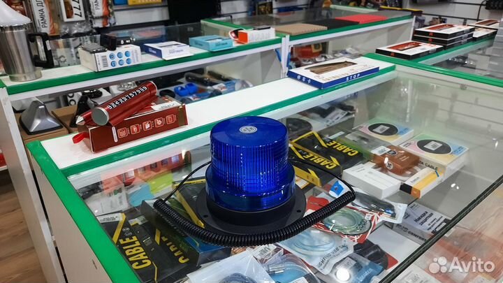 Мигалка проблесковый маяк синяя малая LED