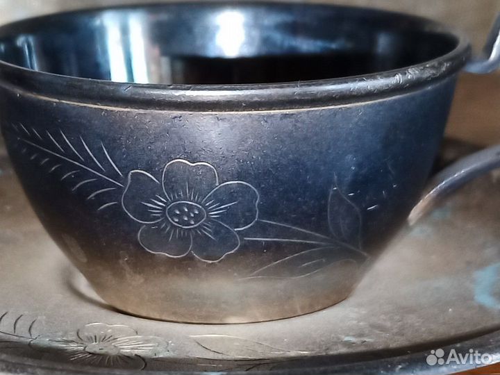 Кофейные чашки мельхиор винтаж СССР