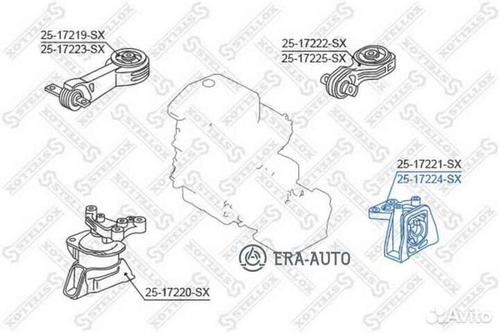 Stellox 2517224SX 25-17224-SX подушка двигателя пе