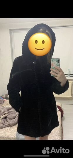 Шуба мутоновая с капюшоном
