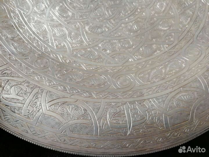 Серебряное блюдо арабская вязь серебряная тарелка