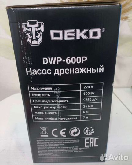 Deko DWP-600P, дренажный насос