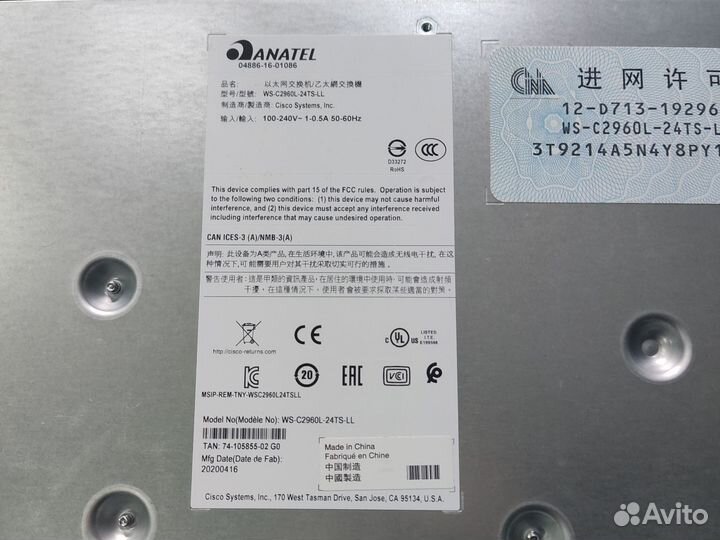 Коммутатор Cisco catalyst ws-c2960l-24ts-ll