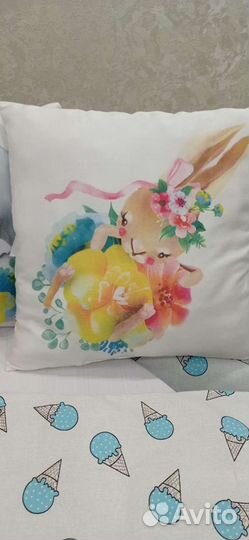 Бортики(12шт) и комплект в кроватку (новое)