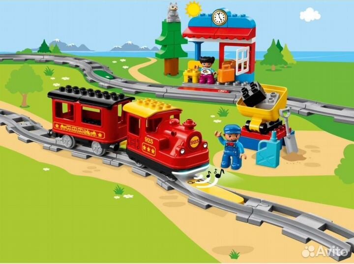 Lego duplo town поезд на паровой тяге