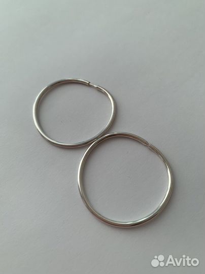 Серебряные серьги кольца