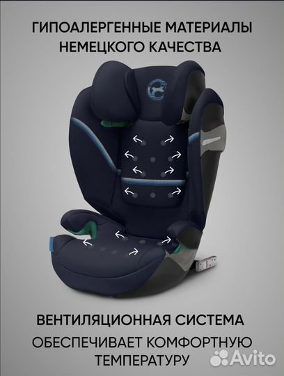 Новое Автокресло группа 2/3 Cybex Solution S i-Fix