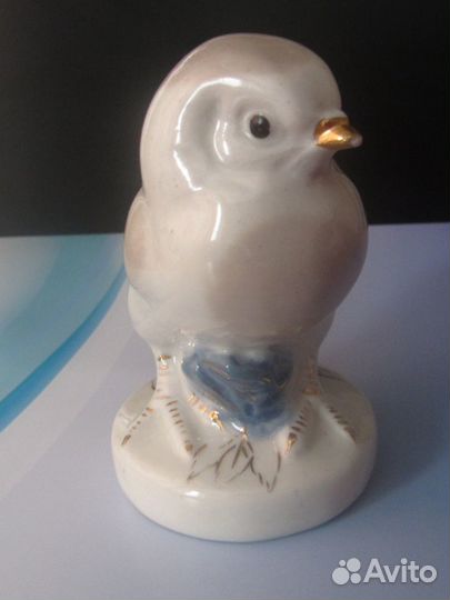 Старая Гжель Статуэтка Цыплёнок, 50-60-е гг. СССР