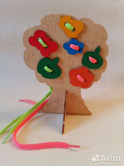 Деревянная Игрушка Шнуровка Монтессори