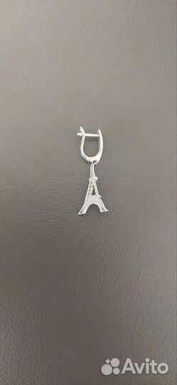 Серьга серебряная эйфелева башня