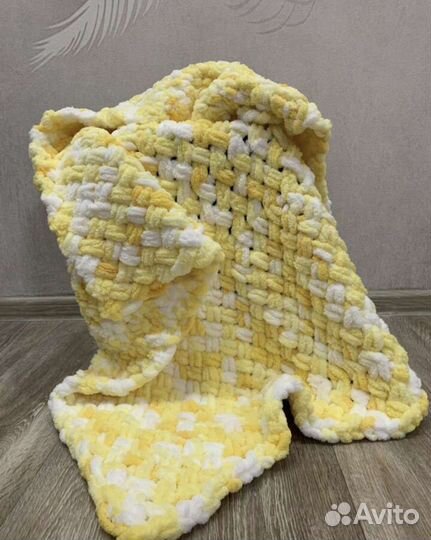 Плед вязаный, ручная работа