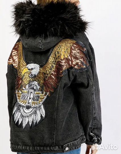 Джинсовая куртка женская с мехом